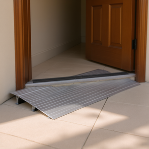 Rampa ajustable de aluminio para umbral de puerta, 2 pulgadas de altura, capacidad de 800 libras, para sillas de ruedas, sillas eléctricas, modelo modular para puertas - Product Image 2