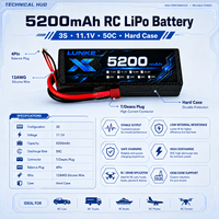 Batterie Lithium Polymère Haute Décharge 50C 11.1V 5200mAh Grande Capacité pour Drones RC, Quadcoptères et Modèles de Loisirs 102535