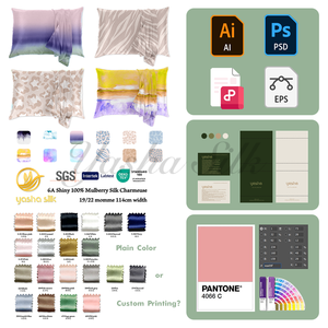 Vendita calda della fabbrica <span class=keywords><strong>stampa</strong></span> personalizzata diretta 100% pura federa di seta di gelso maschera per gli occhi in seta scricchiolante Set regalo per il riscaldamento della casa - Product Image 2