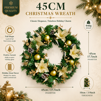 Karangan Bunga Natal Dekorasi Natal Rangkaian Bunga Natal Premium Emas Pinecone Floral Dekorasi Rumah Hotel Pemasok Grosir
