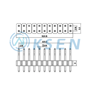AI-KSEN 2.54MM jarum baris ganda 2 * 40PIN panjang 11.2MM 2X3P 4P 5P 6P 40P jarum lurus baris ganda - Product Image 2