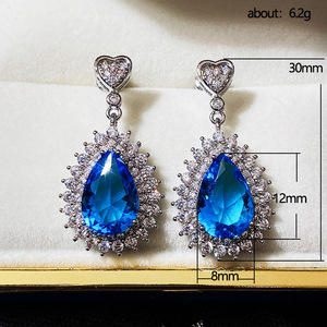 Orecchini Pendenti a Goccia in Cristallo Blu per Donne, Elegante Regalo da Viaggio, Accessori di Moda - Product Image 5