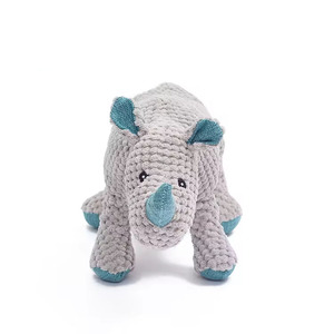 Juego de juguetes para masticar para perros con forma de rinoceronte, indestructibles, de peluche, con sonido, duraderos, para morder, de fabricante mayorista - Product Image 2