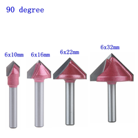 Fresa de ranura en V Tideway de 90/120/150 grados, 55HRC, de carburo sólido, para fresado CNC 3D, fresado ascendente para madera, acrílico y PVC