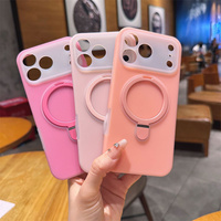 Funda Magnética de Silicona Líquida para Teléfono Móvil, Compatible con iPhone 17 16 15 14 Pro Max, Acabado Mate, con Soporte de Goma, Antigolpes