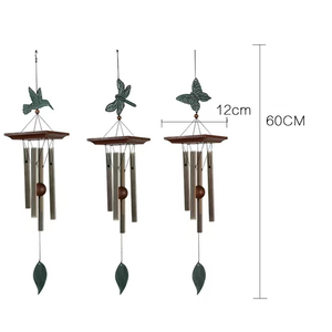 Custom simpatizzare decorazione del giardino carillon del vento regalo di natale 24 pollici 4 tubi in alluminio libellula musica Metal carillon - Product Image 4
