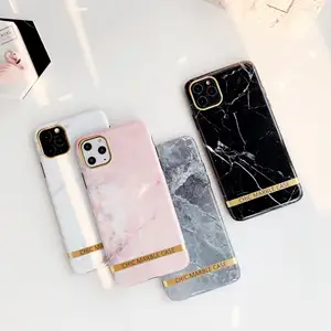 大理石流金色绿色全包手机壳适用于iPhone Xr适用于三星Galaxy S20手机套一加8t
