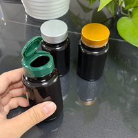Flacon à pilules en plastique de qualité alimentaire, écologique, personnalisé, à marque privée, orange et or, vide, pour capsules et médicaments