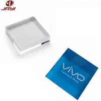 BSCI factory custom colored clear solid acrylic glass riser block with logo