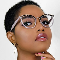 2024 pas cher lunettes rondes Anti bleu lunettes cadres mode surdimensionné Transparent optique lunettes cadres pour femmes Prescription