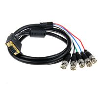 Câble adaptateur vidéo VGA DVI vers BNC RGBHV 5RCA YPbPr 5x BNC Breakout DVI-I 24+5 pour PC, projecteur, mur vidéo, moniteur, téléviseur