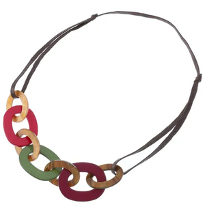 Collar con Colgante de Cadena de Colores, Material de Latón y Resina, Estilo Moderno y Sencillo, Alta Calidad, Unisex, Regalo, Joyería para Uso Diario y Fiestas - Product Image 4