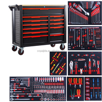718 pièces – Outils de réparation automobile en métal pour garage et atelier, comprenant ciseaux, marteau, pince, chariot de rangement rigide en EVA, plan de travail OEM