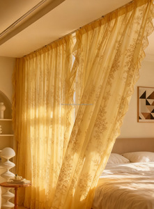 Tirai renda Krim Perancis, baru gaya Blackout dan kedap suara untuk kamar tidur balkon ruang tamu 2025 - Product Image 5