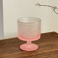 Verres à vin vintage personnalisés avec logo rose givré en forme de tournesol, gobelets à vin, verres à eau