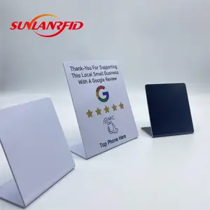 SUNLANRFID FACTORY Google Nfc Review Stand Nfc Stand Without Print Acrylic Nfc Stand