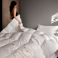 Couette matelassée de luxe en duvet d'oie blanc et plumes, avec coutures en boîte, résistante à l'hiver, JIANGSU, taille Queen, écologique