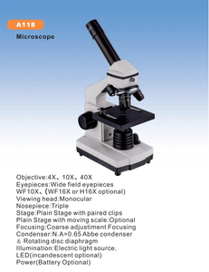 Sinh học kính hiển vi máy ảnh kỹ thuật số 4x/10x/40x mục tiêu Ba nospiece 1920x1080 Độ phân giải cho sinh viên thiết bị phòng thí nghiệm A118 - Product Image 2