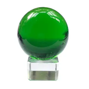 Sihirli Kristal Topu 60mm yeşil k9 cam topu fengshui topu ev dekorasyon için
