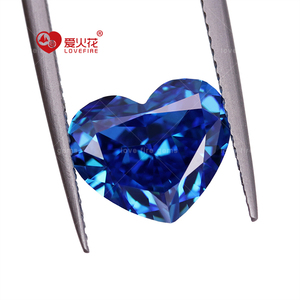 Gema artificial suelta de tamaño completo, <span class=keywords><strong>piedras</strong></span> de cz, azul oscuro, 4K, corazón de hielo picado, Circonia cúbica - Product Image 2