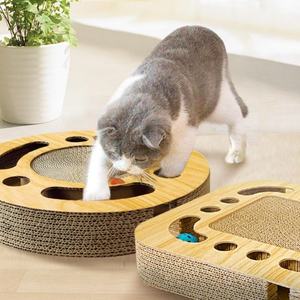Planche à gratter pour chat, type boule, avec cloche, grand grattoir à griffes, plateau tournant, accessoires pour animaux de compagnie, jouet multifonctionnel pour chat - Product Image 1