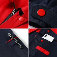 Combinaison de travail unisexe sur mesure en polyester, imprimée et brodée, antistatique, indéchirable, respirante, vêtement de protection pour le printemps