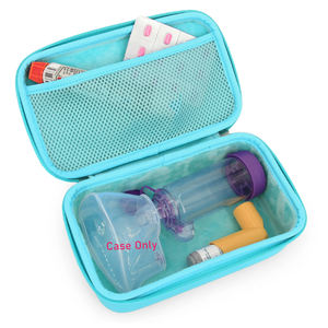 Étui de voyage compact pour inhalateur d'asthme, entretoise et masque organisateur de coque rigide en EVA pour accessoires, étui à fermeture éclair uniquement - Product Image 1