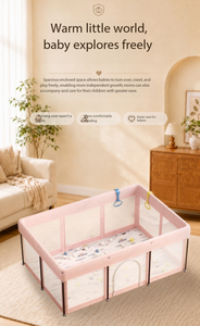 Box per Bambini Pieghevole in Rete Trasparente, Recinto di Sicurezza per Neonati con Stampa Fantasia Animale, Barriera per Area Giochi - Product Image 4