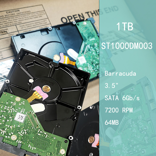ST1000DM003 1TB HDD Used/Refurbished 7200RPM 64MB Cache SATA 3.0 3.5 Inch Internal Desktop Mechanical Hard Disk Drive
