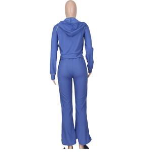 Новый разноцветный спортивно-шик комплект из двух предметов с длинными рукавами и капюшоном, экологичный, с контрастной вышивкой, модный повседневный наряд - Product Image 6