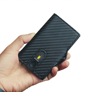 Casekey 2023 Hot Sale Men Ultra Thin <b>Metal</b> Aluminum Cardholder Cartera De Fibra De Carbono Anti-theft Anti-rfid Popup <b>Wallet</b> - Product Image 1