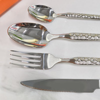 Ensemble de couverts de luxe en acier inoxydable pour mariage, couteau, fourchette, cuillère, idéal pour offrir, usage domestique, restaurant, service de table