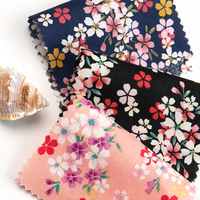 Tissu en popeline de coton imprimé numériquement, motif floral Sakura frais pour textiles de maison