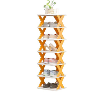 Étagère à chaussures verticale étroite, tour de rangement compacte empilable pour espaces restreints, étagères d'angle en plastique pour entrée, chambre à coucher - Product Image 3