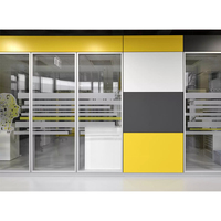 Office Half Glass with Wooden Partition Office Workstation with Glass Partition Wood and Glass Office Partitions