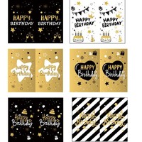 Assortiment de cartes d'anniversaire personnalisées, 6 cartes avec enveloppe et autocollants, pour étudiants, parents, fêtes, vacances, carte postale brillante en feuille d'aluminium