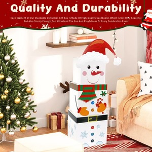Christmas gift <b>box</b> with lid, reusable, stackable, nested <b>box</b>, unique for Christmas <b>parties</b>, customizable according to needs - Product Image 2