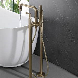 Luxury Bathroom <strong>Faucet</strong> Brushed Gold Waterfall <strong>Bath</strong> Tub Shower <strong>Faucet</strong> 3 Handles Brass Bathtub <strong>Faucet</strong> - Product Image 2