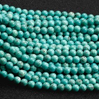 Perles de turquoise verte de 8mm perles rondes en vrac pour la fabrication de bijoux