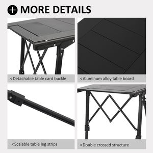 New Arrival Wholesale Outdoor Multifunctional Light Weight Portable <b>Folding</b> Aluminium Alloy Picnic Camping IGT <b>Table</b> - Product Image 5
