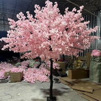 Pohon Bunga Sakura Buatan Grosir untuk Latar Belakang Pernikahan |   Pohon Sakura Palsu 7FT dalam Pot dengan Batang Fiberglass