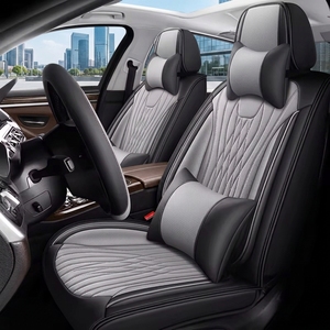 Fundas de Asiento de Coche Universales de Cuero con Acabado Elegante, Juego Completo, Protección Interior, Estilo Ejecutivo, para las Cuatro Estaciones, Compatibles con la Mayoría de los Vehículos - Product Image 3