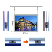 Sistem Display Jendela Real Estat 1 X A1 Kit Lightbox Gantung Panel Akrilik Bingkai Poster Slim Kotak Lampu LED Dua Sisi