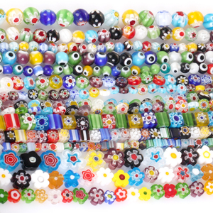 내추럴 비즈 멀티컬러 플랫 램프워크 유리 스톤 스페이서 루즈 비즈: 주얼리 제작, 비즈워크, DIY 팔찌 목걸이용 - Product Image 4