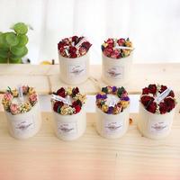 Bougie artisanale en cire de soja en gros, DIY, boîte cadeau fleurs séchées, parfum d'ambiance pour la maison, bougies parfumées