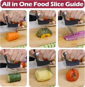 Wholesale Onion Holder Slicer with Fork, Stainless Steel <b>Vegetable</b> <b>Cutter</b> Tomato Slicer, Kitchen Food Safety Tool - Product Image 3