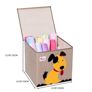 Tissu cousu en gros personnalisé bon prix bac de <span class=keywords><strong>rangement</strong></span> conception de broderie prix de gros boîte pliante de stockage - Product Image 4
