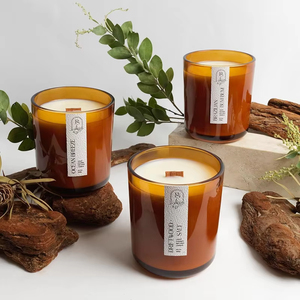 AIKUN Custom Box <b>Long</b> Lasting Glass Fragrance Aroma Scented <b>Candle</b> Spa Office Use Scented <b>Candle</b> - Product Image 1
