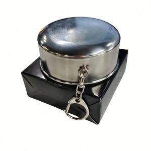 Camping Travel Camping Portable Mug Stainless Telescopic Stainless Steel Folding Water Drinking Cup with <b>Key</b> <b>Chain</b> - Product Image 2