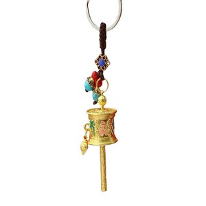 Tây Tạng-phong cách Sutra Con lăn Sáu-Nhân vật sự thật xe Túi Mặt dây chuyền <span class=keywords><strong>Keychain</strong></span> nhà máy sản xuất đồ trang sức bán buôn - Product Image 6